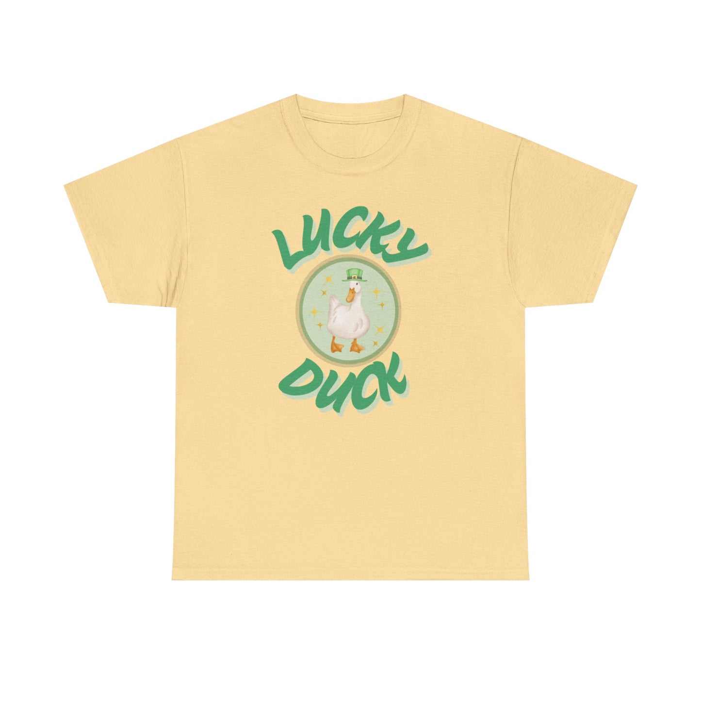 Lucky Duck Unisex Heavy Cotton Tee - Cute St. Patrick's Day T-Shirt