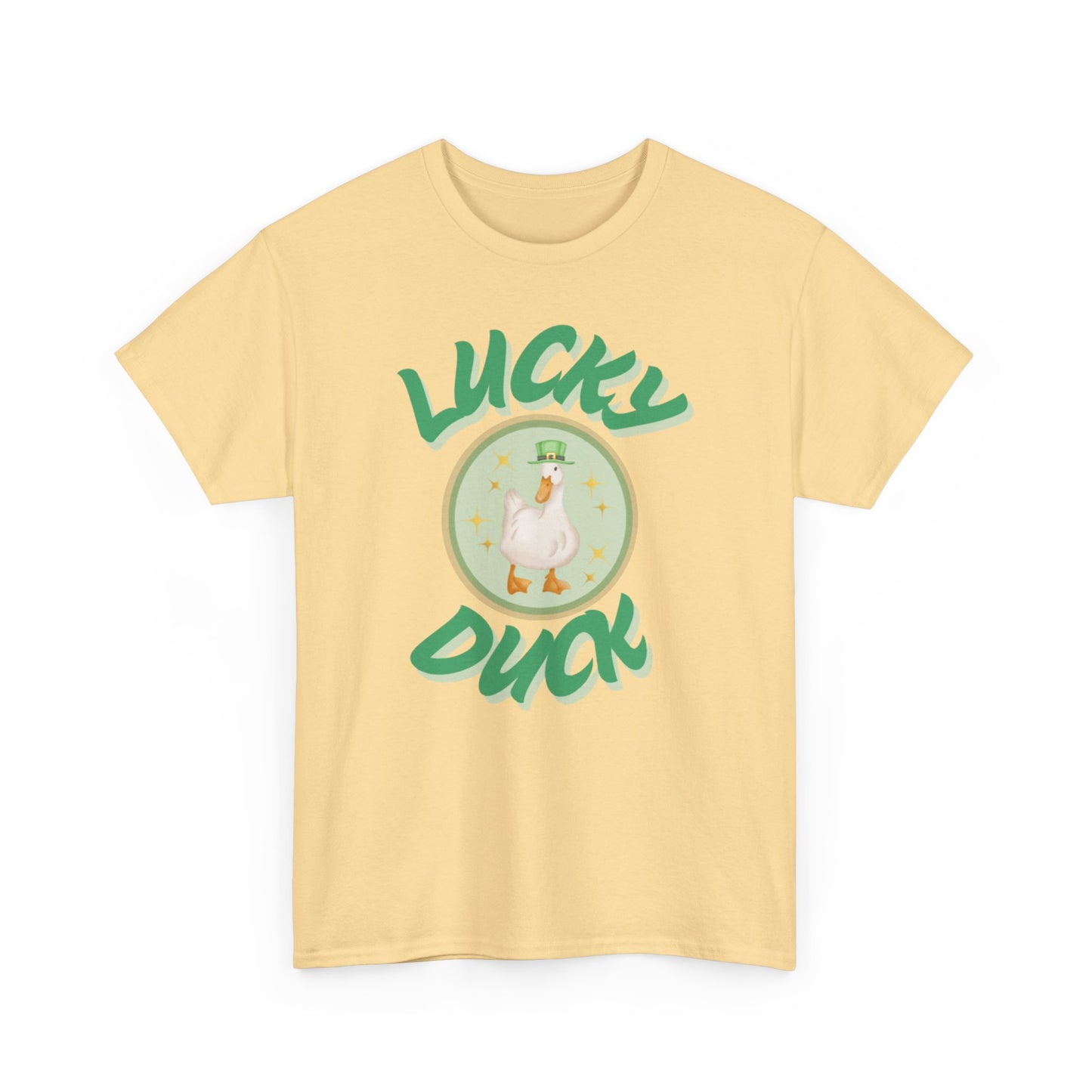 Lucky Duck Unisex Heavy Cotton Tee - Cute St. Patrick's Day T-Shirt